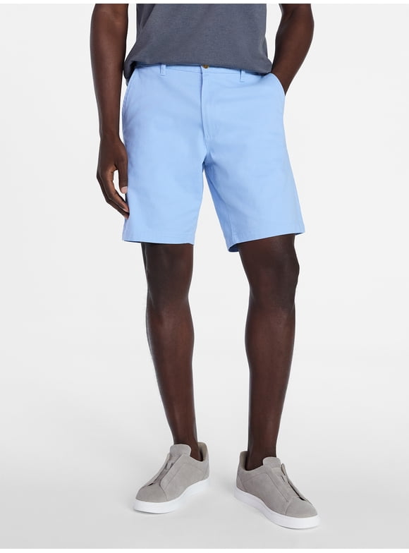 Men's and Big Men's Stretch Twill Flat Front Shorts, 9" Inseam, Sizes 28-54