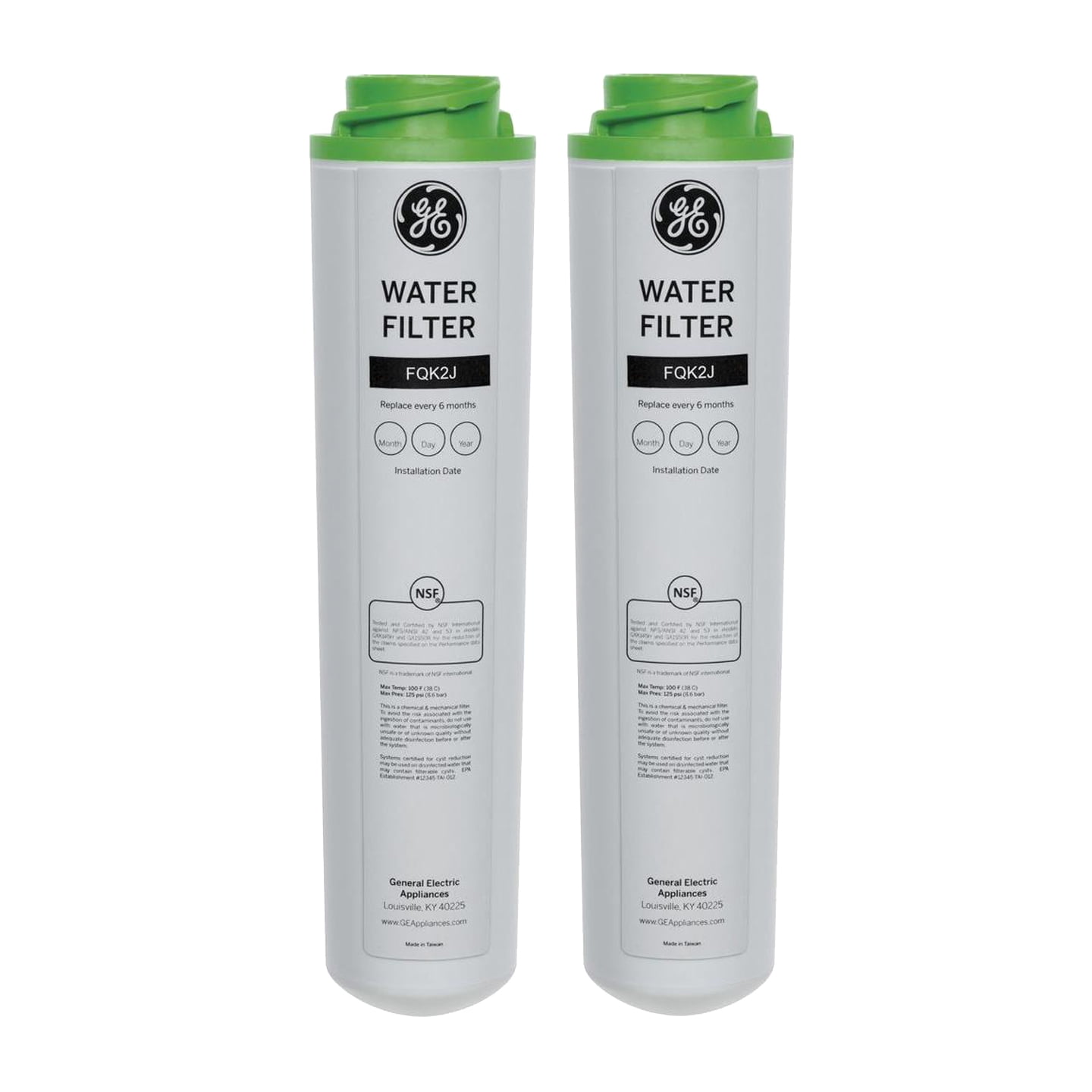 GE Dual Flow Carbon Block Under Sink Water Filter Set