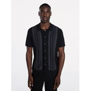 Men’s Cotton Button Front Polo Sweater with Short Sleeves, Sizes S-3XL