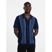 Men’s Cotton Button Front Polo Sweater with Short Sleeves, Sizes S-3XL
