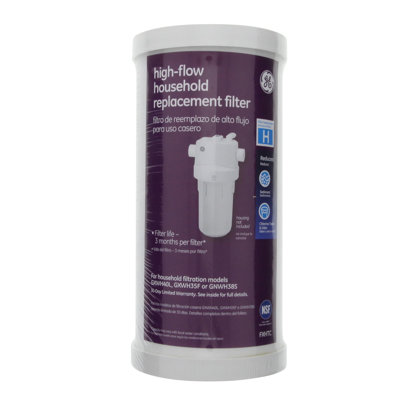 GE FXHTC High-Flow Whole House Water Filter Cartridge