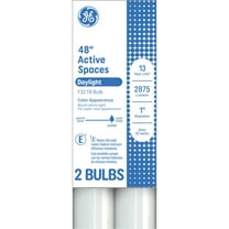 GE Fluorescent Tube Light Bulbs, 32 Watt, Daylight, 48in, T8 Bulb, G13 Base, 2pk