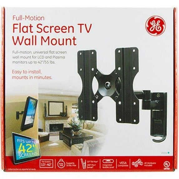 GE Full-Motion Flat Screen TV Wall Mount