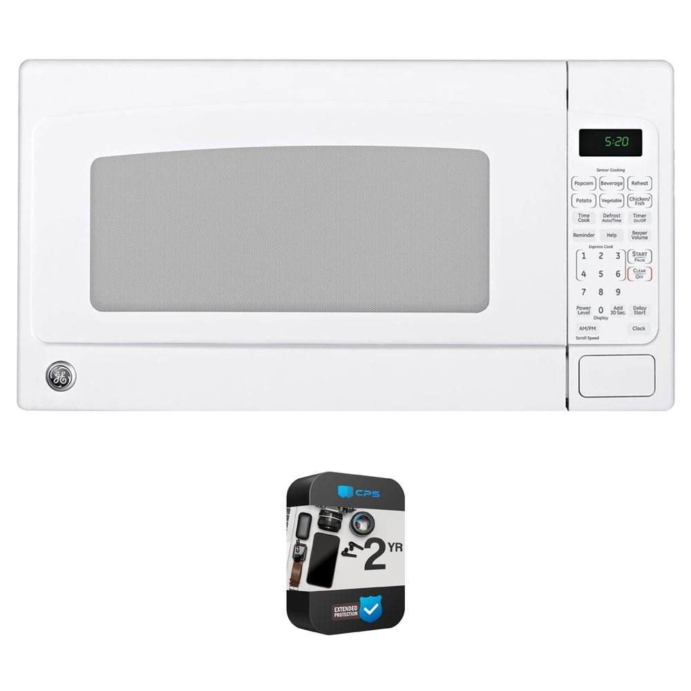 GE GCST20S1WWW 2.0 Cu. Ft. Capacity Countertop Microwave Oven Bundle with 2 YR CPS Enhanced Protection Pack