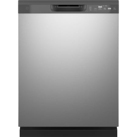 GE - Front Control Built-In Dishwasher with 55 dBA - Stainless Steel