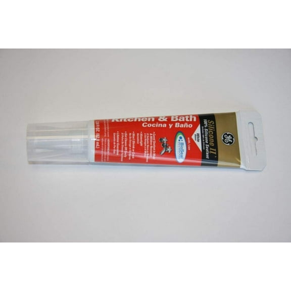 GE GE281 Silicone II Kitchen and Bath Sealant, 2.8 oz Tube, White