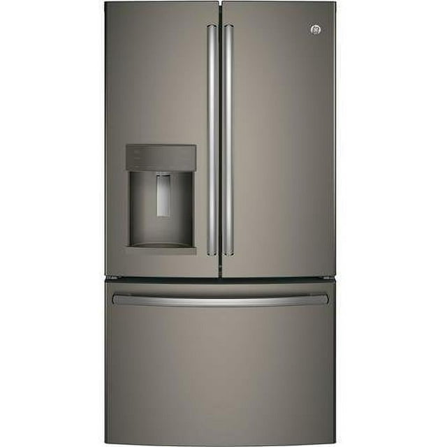 "GE GFD28GMLES 36 Inch French Door Refrigerator with 27.8 cu. ft. Total Capacity, 5 Glass Shelves, 9.2 cu. ft. Freezer Capacity, in Slate"