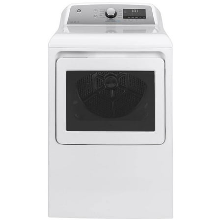 GE - 7.4 Cu. Ft. 13-Cycle Electric Dryer with HE Sensor Dry - White on White/Silver Backsplash