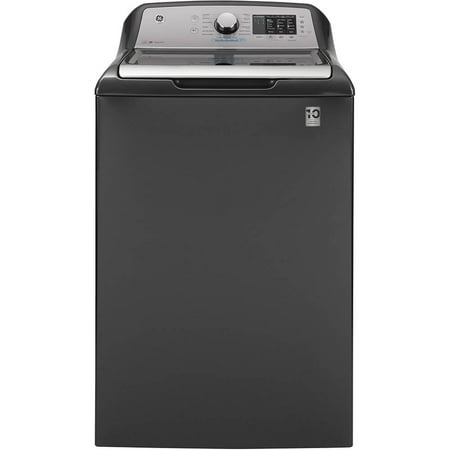 GE - 4.6 Cu. Ft. High-Efficiency Top Load Washer with FlexDispense - Diamond Gray