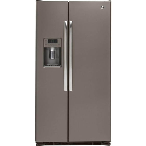 GE GZS22DMJES 22 Cu. Ft. Slate Counter-Depth Side-by-Side Refrigerator