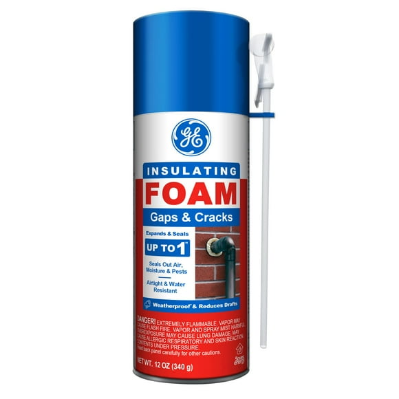 GE Gaps & Cracks Insulating Foam, Pack of 1, Yellow 12 oz Can