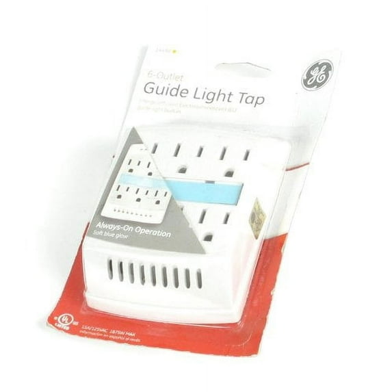 GE Grounded 6-Outlet Tap w/Guide Light - 14501