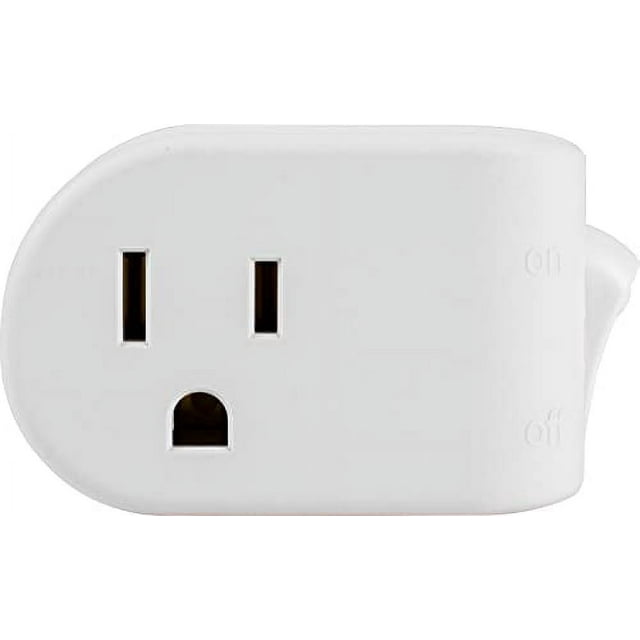 GE Grounded On/Off Power Switch, PlugIn, White, Energy Efficient