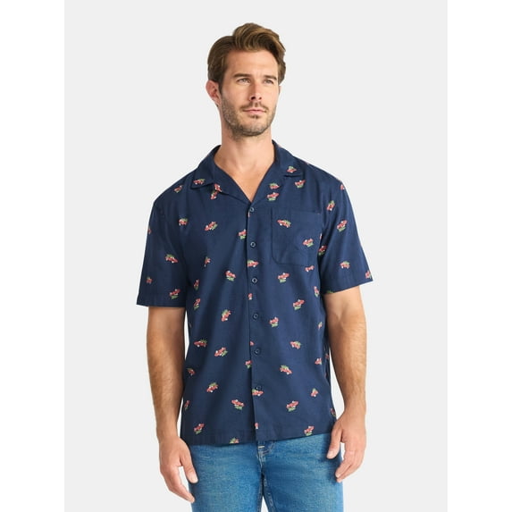 George Men's and Big Men's Holiday Camp Shirt, Sizes S-3XL