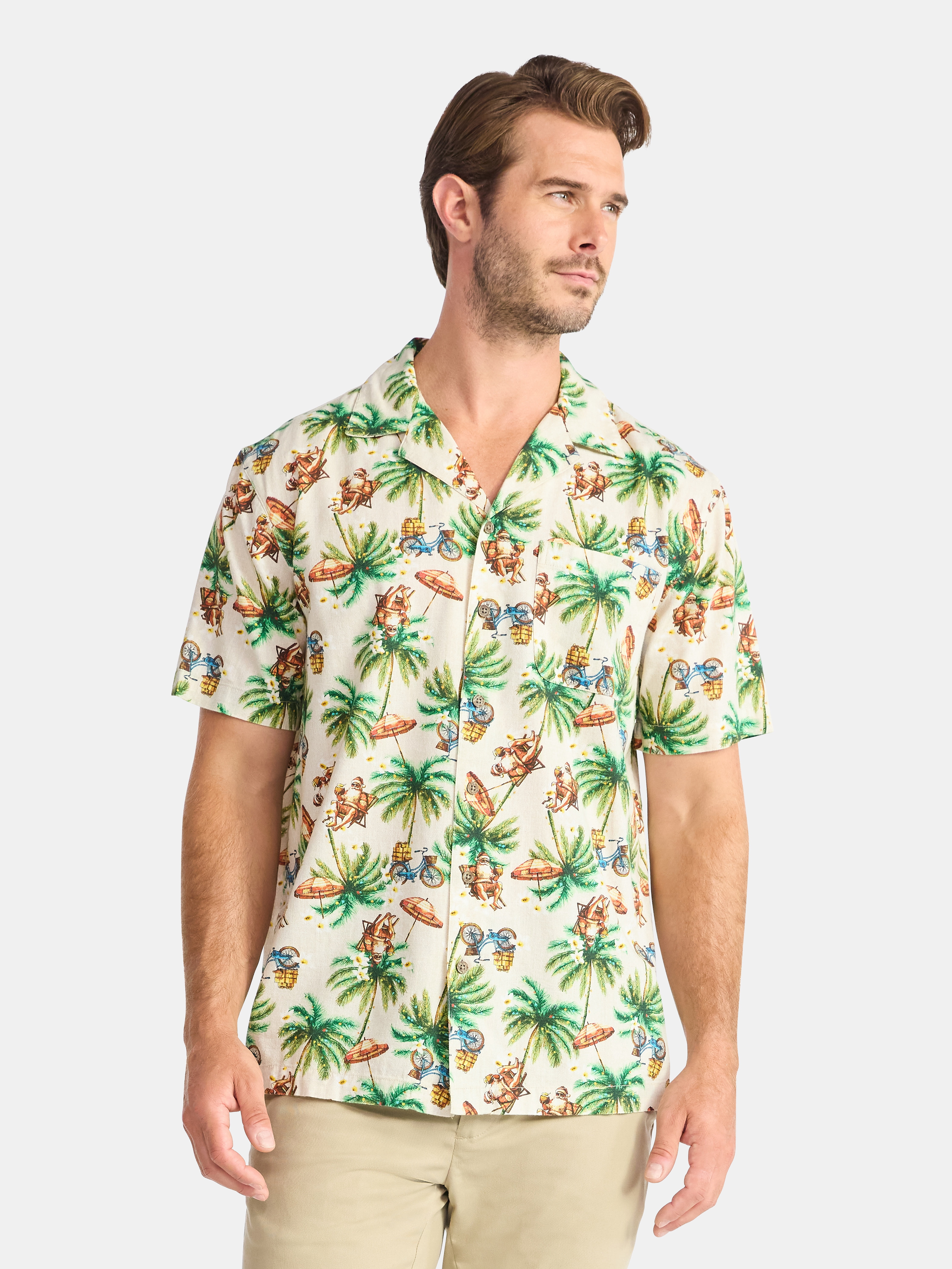 George Men's and Big Men's Holiday Camp Shirt, Sizes S-3XL