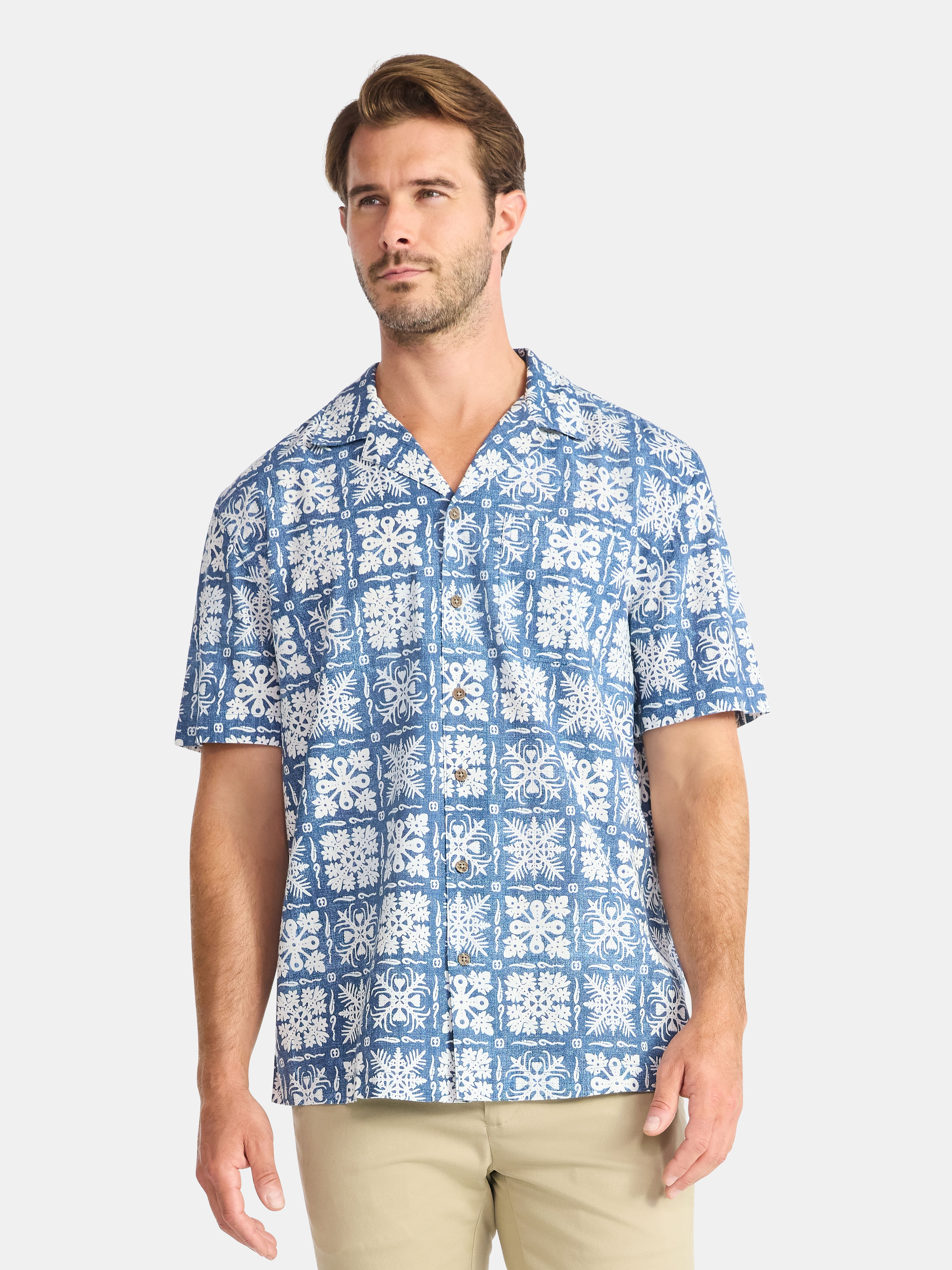 George Men's and Big Men's Holiday Camp Shirt, Sizes S-3XL