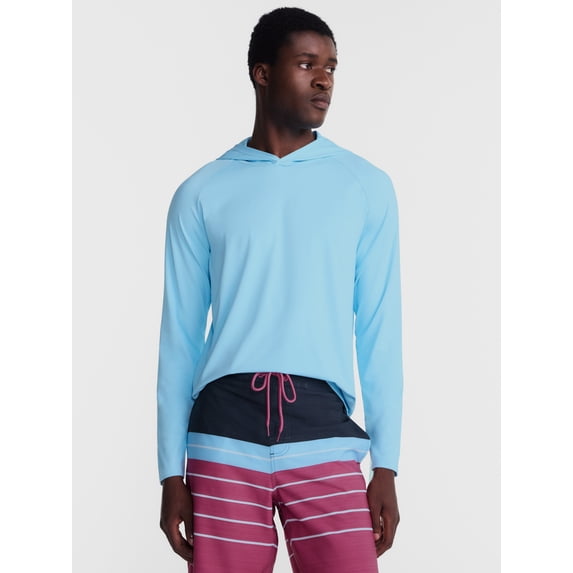 George Men's and Big Men's Hooded Sun Shirt with Long Sleeves, UPF 50+, Sizes S-3XL