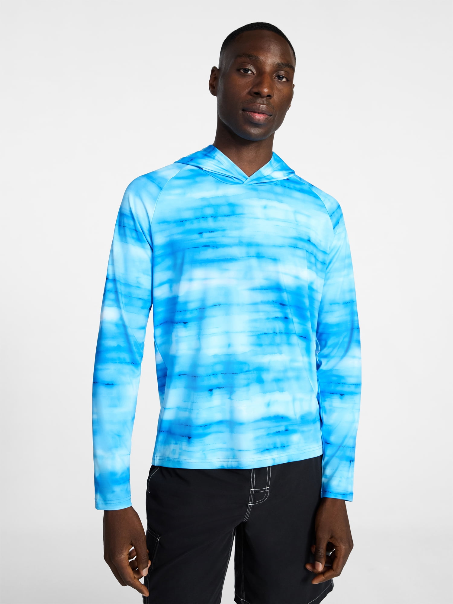 George Men's and Big Men's Hooded Sun Shirt with Long Sleeves, UPF 50+, Sizes S-3XL