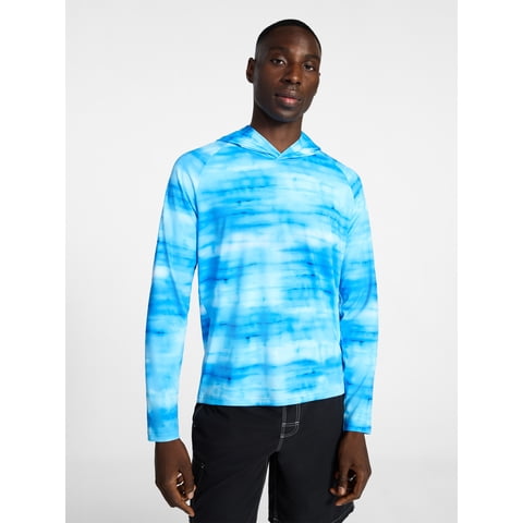 George Men's and Big Men's Hooded Sun Shirt with Long Sleeves, UPF 50+, Sizes S-3XL