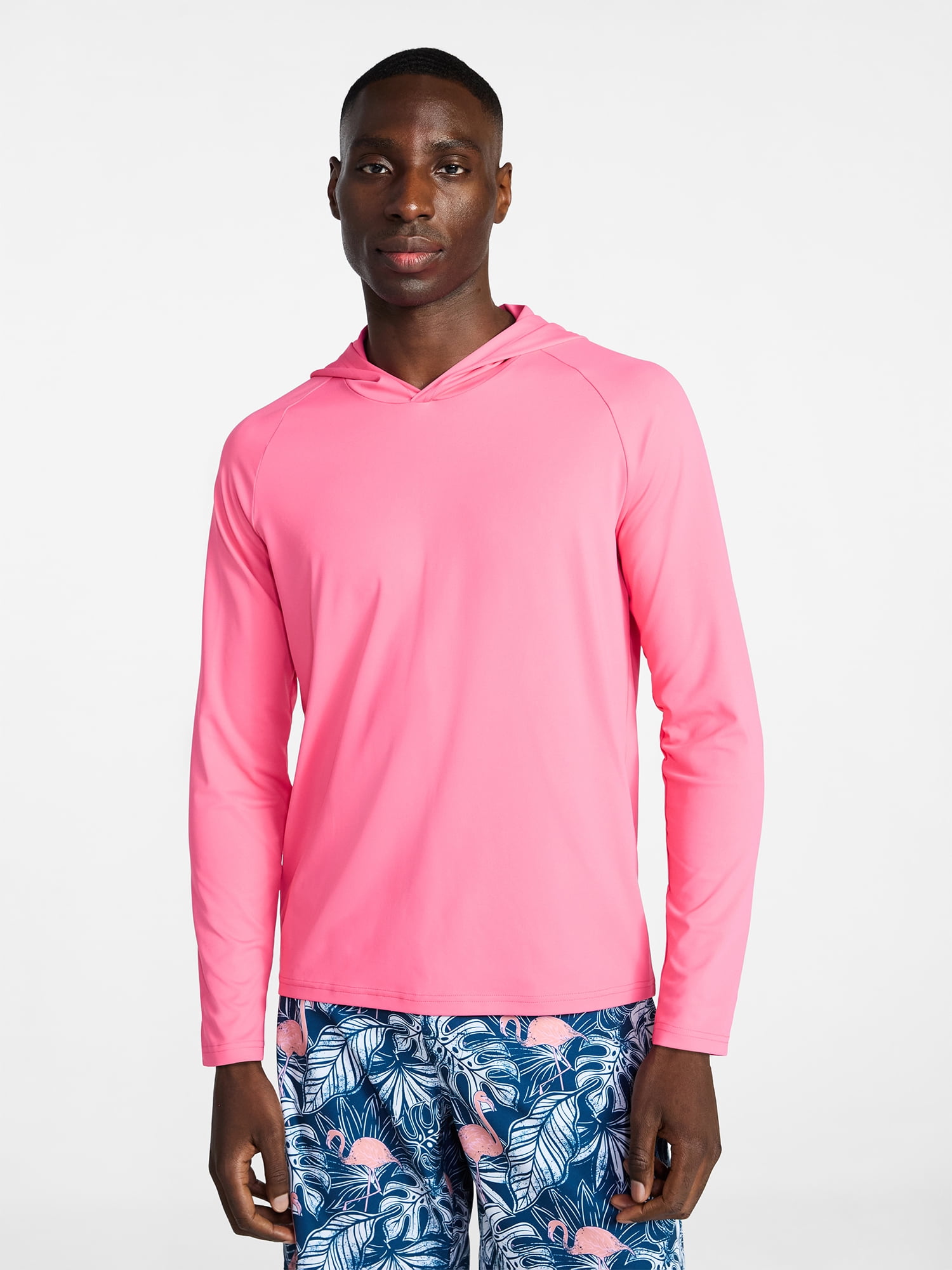 George Men's and Big Men's Hooded Sun Shirt with Long Sleeves, UPF 50+, Sizes S-3XL