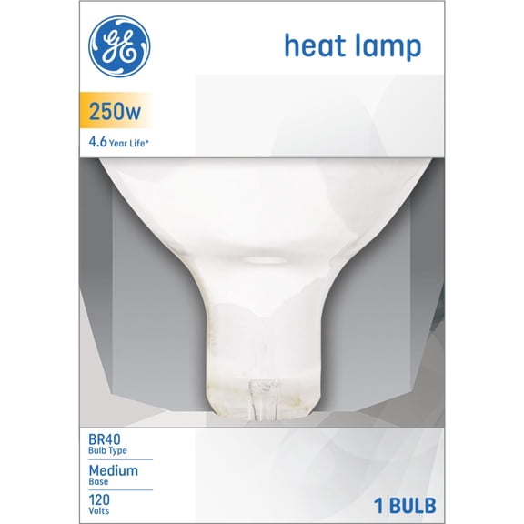 GE Incandescent 250 Watt Soft White BR40 Heat Lamp Bulb (1 Pack)