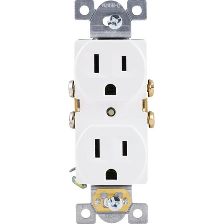 GE Heavy-Duty Grounding Duplex Receptacle Outlet, 15A, 42157