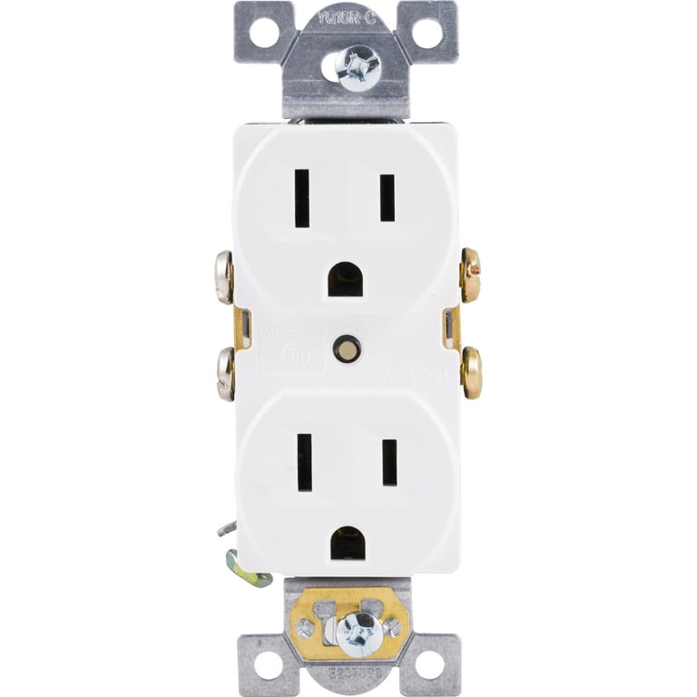 GE Heavy-Duty Grounding Duplex Receptacle Outlet, 15A, 42157 