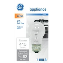 GE Incandescent Light Bulb, 40 Watt, Soft White, A15 Appliance Bulb, Medium Base, Clear Finish