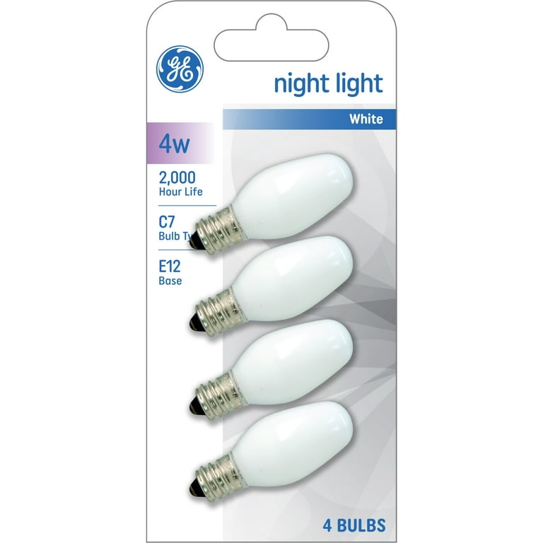 Incandescent C7 Night Light Bulb, 4 W, Clear, 4/Pack Incandescent C7 Night Light Bulb, 4 W, Clear, 4/Pack