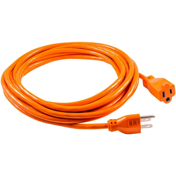 GE Indoor/Outdoor 25ft. Grounded Heavy Duty Extension Cord, Orange, 51924