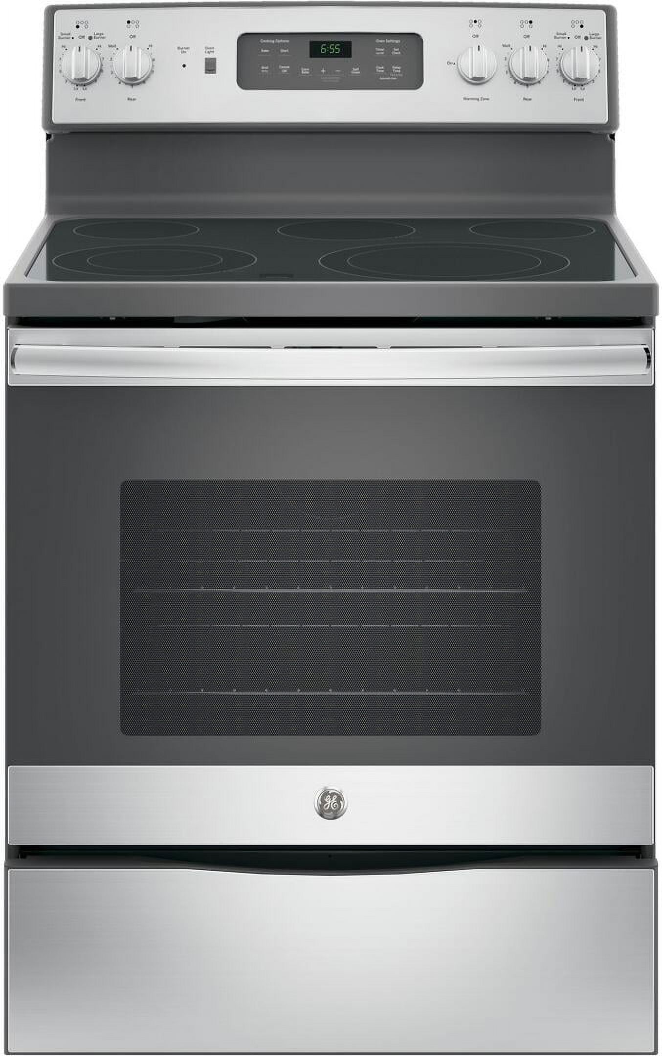 GE JB655SKSS - Range - freestanding - width: 29.9 in - depth: 28 in - height: 47 in - with self-cleaning - stainless steel/gray