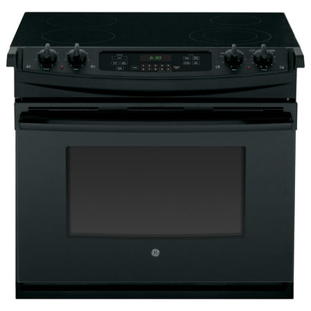 GE - 4.4 Cu. Ft. Self-Cleaning Drop-In Electric Range - Black