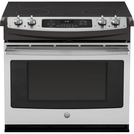 GE - 4.4 Cu. Ft. Self-Cleaning Drop-In Electric Range - Stainless steel