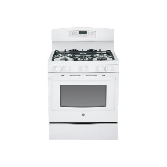 GE JGB750DEFWW - Range - freestanding - width: 30 in - depth: 29.5 in - height: 47.2 in - with self-cleaning - white on white