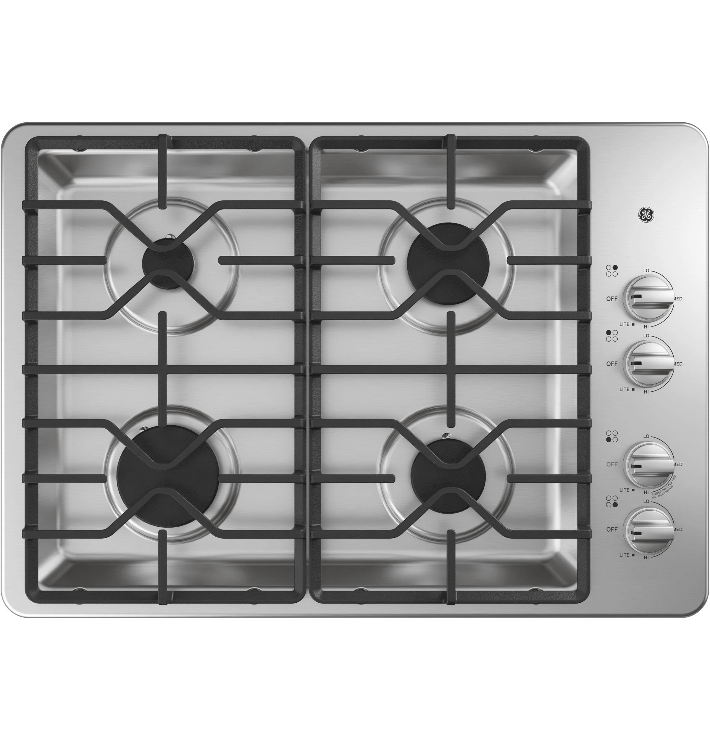 GE JGP3030SLSS 30 inch Stainless 4 Burner Gas Cooktop