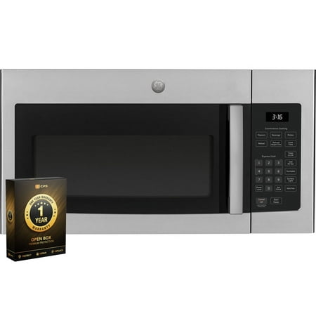 Open Box GE JVM3160RFSS 1.6 Cu. Ft. Over-the-Range Microwave Oven Stainless Steel with 1 Year CPS Premium Warranty Pack
