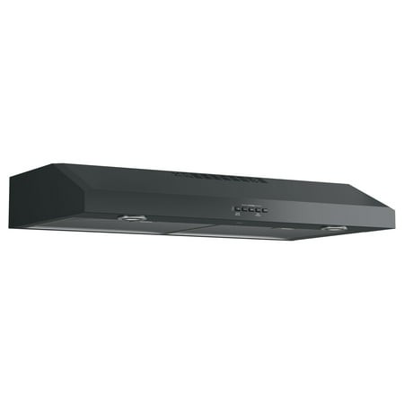GE - 36" Convertible Range Hood - Black on black