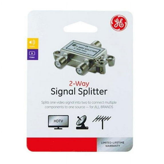 GE Jasco 35046 2-Way Audio & Video Coax Splitter
