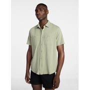 Men's and Big Men's Knit Button-up Shirt with Short Sleeves, Sizes S-5XL