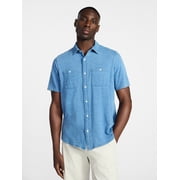 Men's and Big Men's Knit Button-up Shirt with Short Sleeves, Sizes S-5XL
