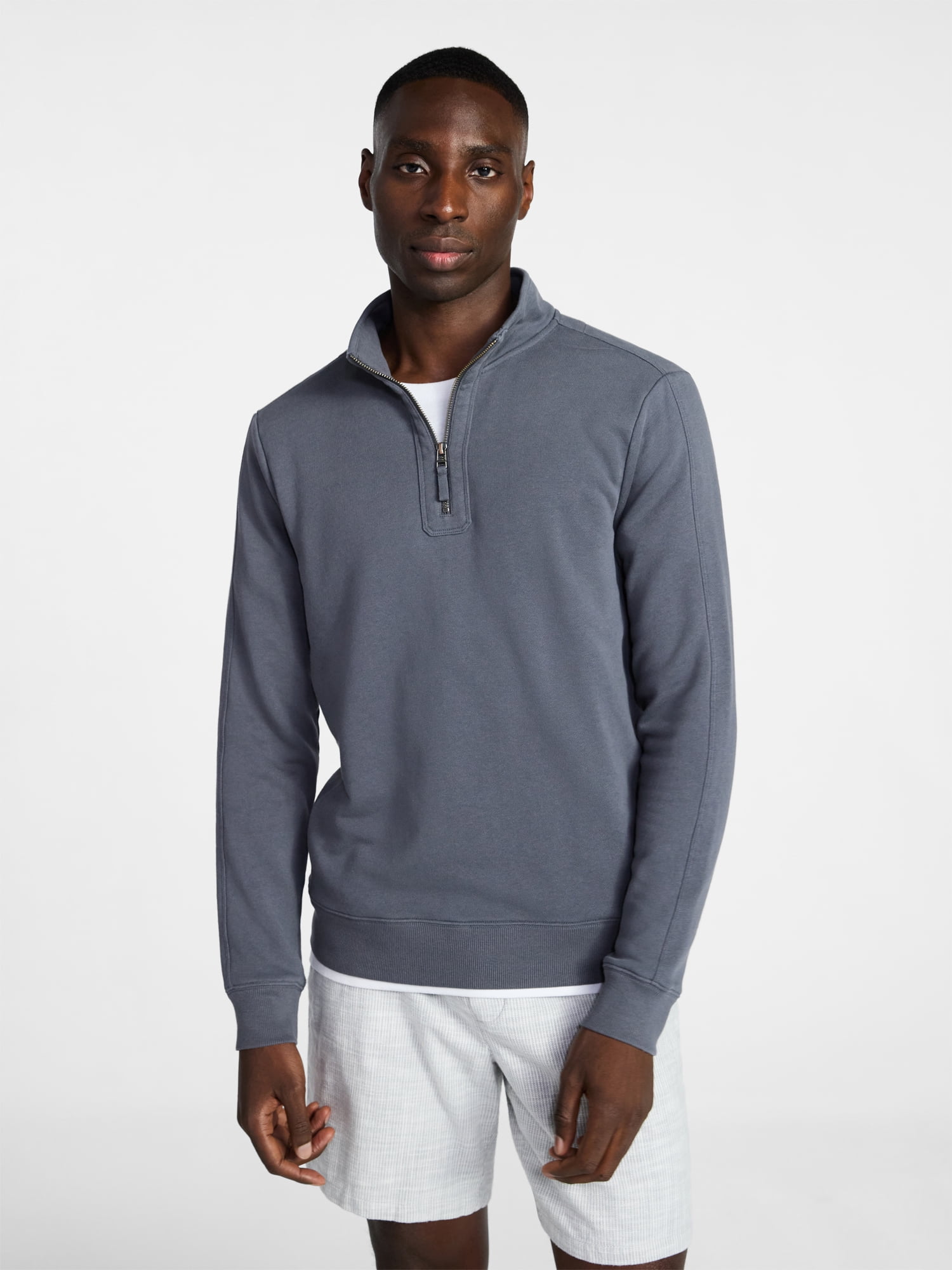 George Men's Washed Terry Quarter Zip Sweater, Sizes S-3XL