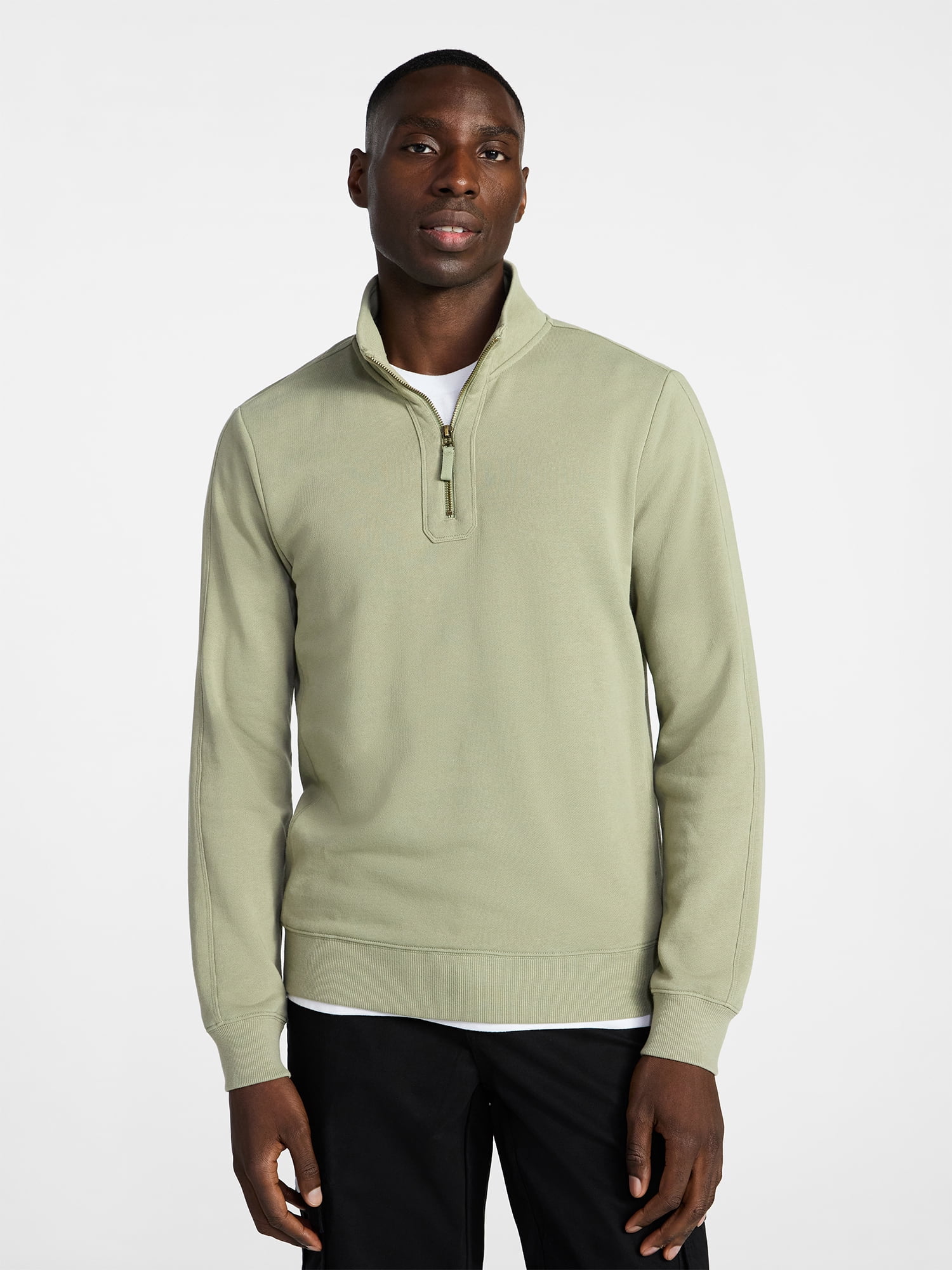 George Men's Washed Terry Quarter Zip Sweater, Sizes S-3XL