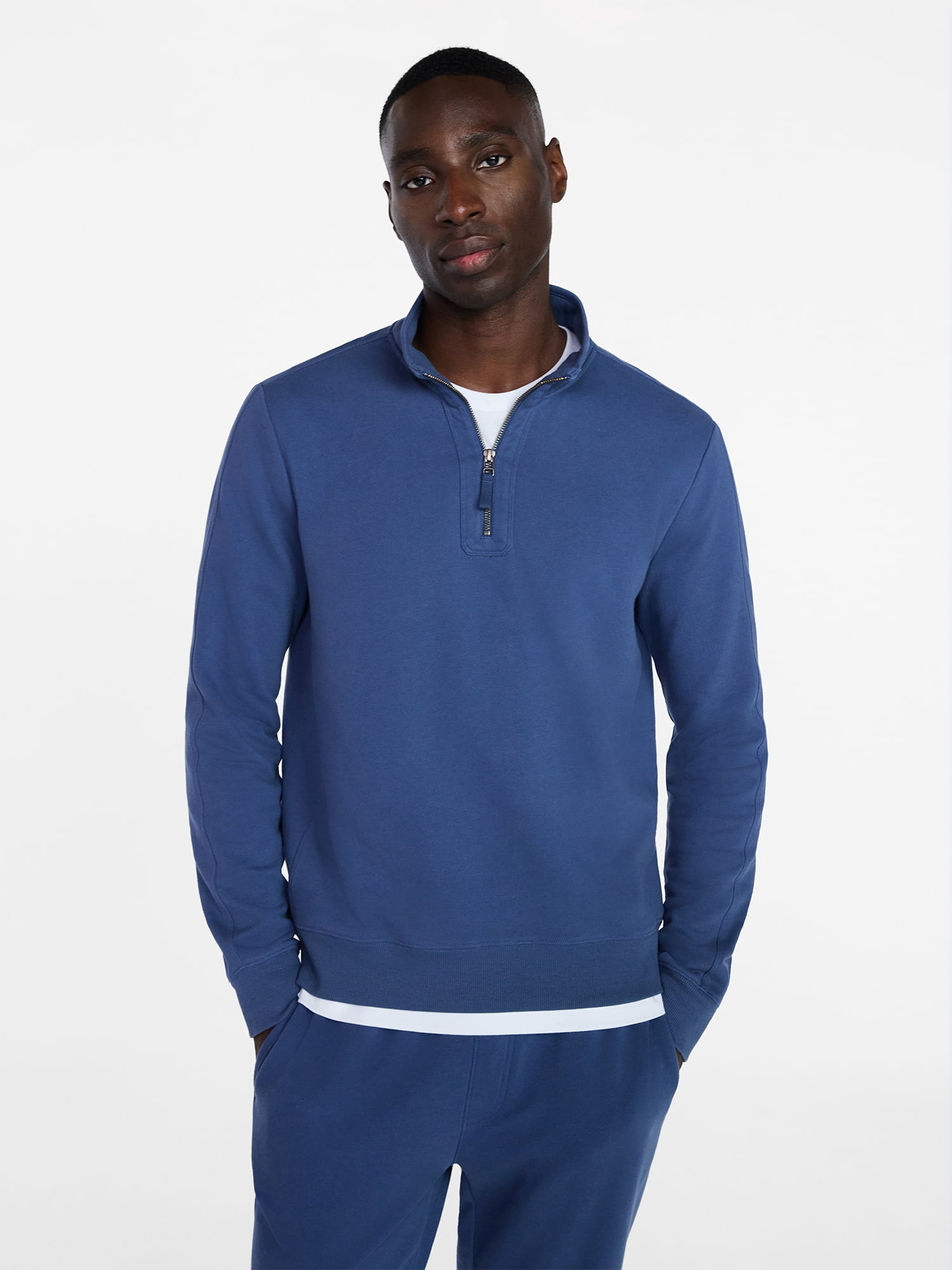George Men's Washed Terry Quarter Zip Sweater, Sizes S-3XL