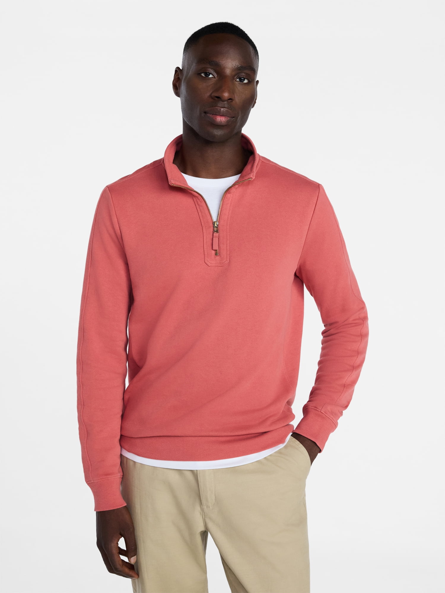 George Men's Washed Terry Quarter Zip Sweater, Sizes S-3XL