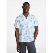 Men's Relaxed Fit Linen Blend Camp Shirt with Short Sleeves, Sizes S-5XL, LT-3XLT