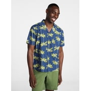 Men's Relaxed Fit Linen Blend Camp Shirt with Short Sleeves, Sizes S-5XL, LT-3XLT