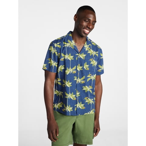 Men's Relaxed Fit Linen Blend Camp Shirt with Short Sleeves, Sizes S-5XL, LT-3XLT