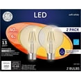 thumbnail image 1 of GE Lighting LED Globe Light Bulbs, G25 Bulb, 4 Watt (40 Watt Equivalent) Soft White, Clear Finish, Medium Base, Dimmable (2 Pack), 1 of 4