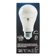 GE LED 7W (40W Equivalent) Soft White, General Purpose Bulb, 2pk