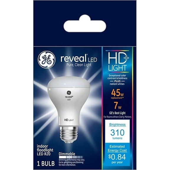 GE LED 7W HD Reveal R20 Small Flood Light 1pk